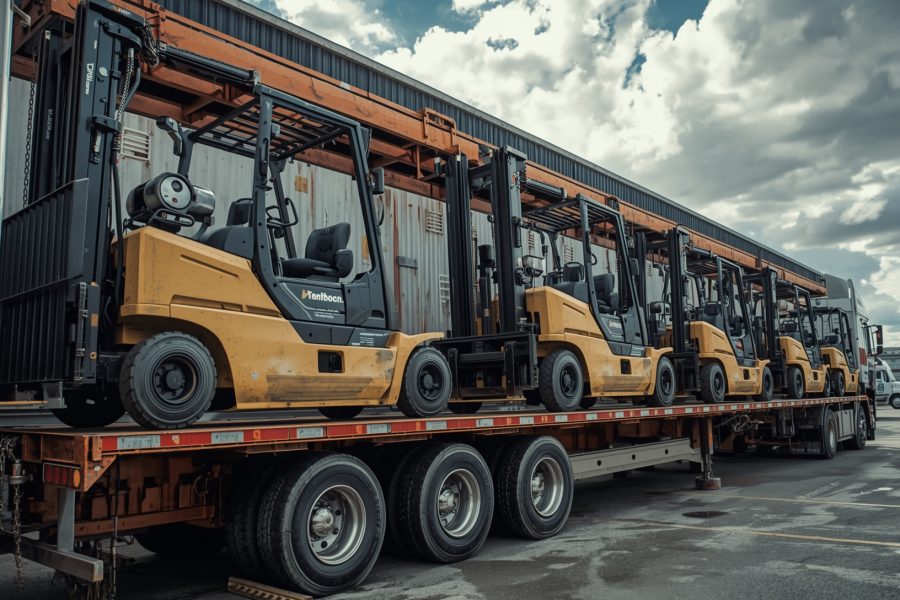 Lucid_Origin__WAREHOUSE_REACH_TRUCKS__MATCHING_PROMPT_Ultrarea_1