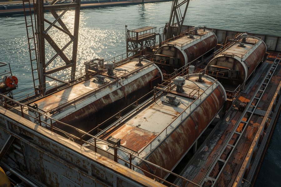 lucid-origin_Ultra-realistic_cinematic_photo_of_fuel_barges_transporting_liquid_fuel_on_river-0
